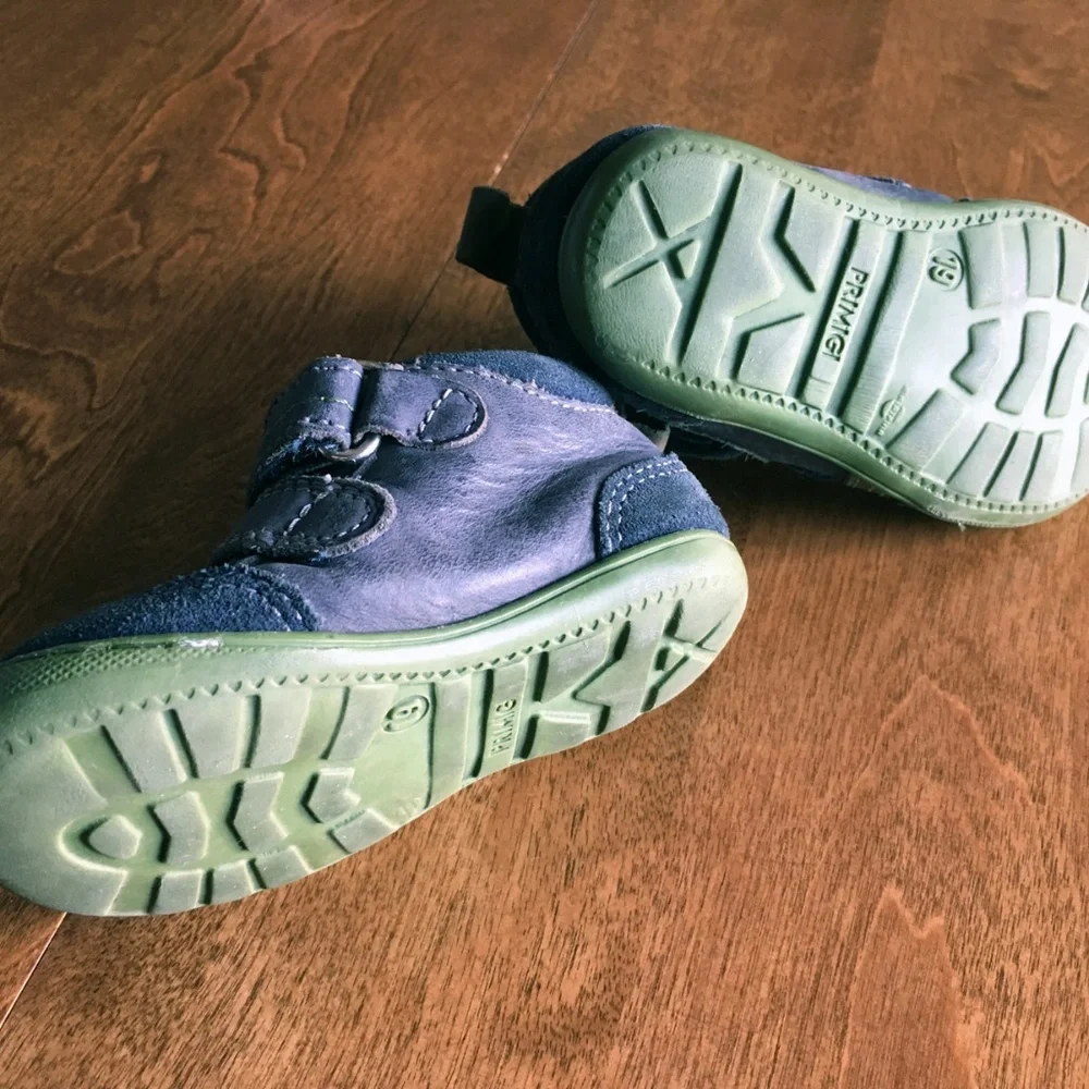 Primigi green/navy leather shoes toddler EU19
